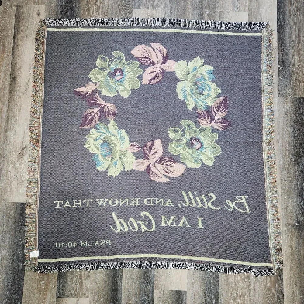 Be Still and Know Psalm 46:10 Woven Tapestry Decorative Throw Blanket Quilt